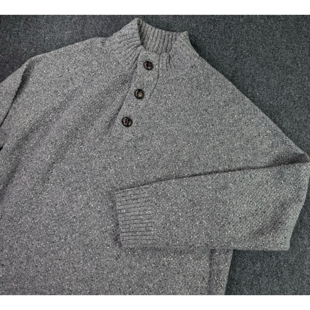 UNTUCKit Sweater Mens Med Donegal Gordonne Lambswool Blend Mock Neck Pullover